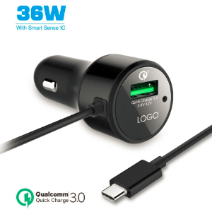 36W PD car charger with cable