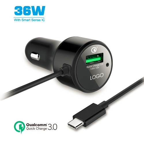 36W PD car charger with cable