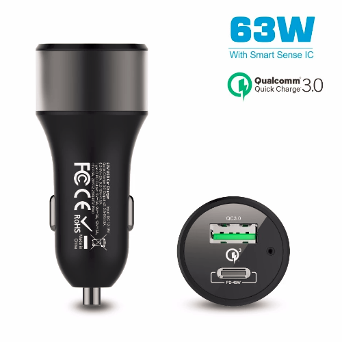 63w usb c pd car charger