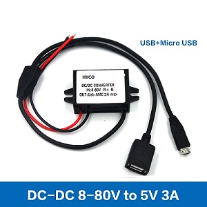 Dual USB 8-80V to 5V 3A