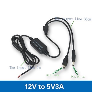 12V to 5V 3A Mini USB/DC