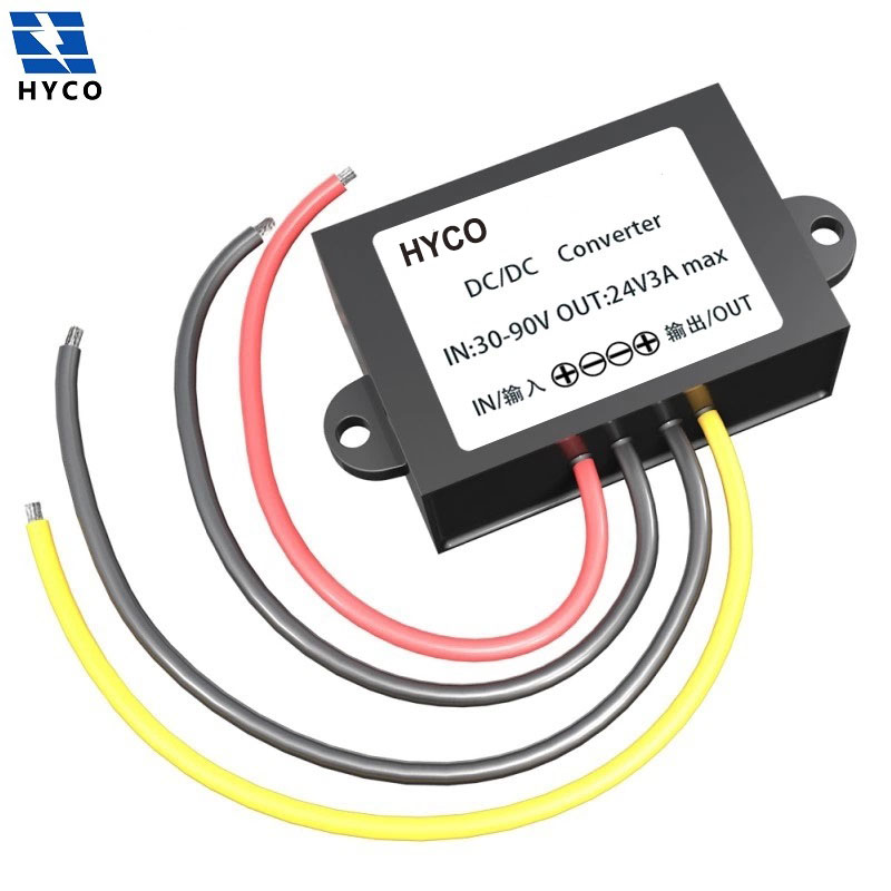 30-90V to 24V 3A 5A DC DC Step Down Buck Power Converter 36V 48V 60V 72V to 24V for Golf Cart Radio Forklift 